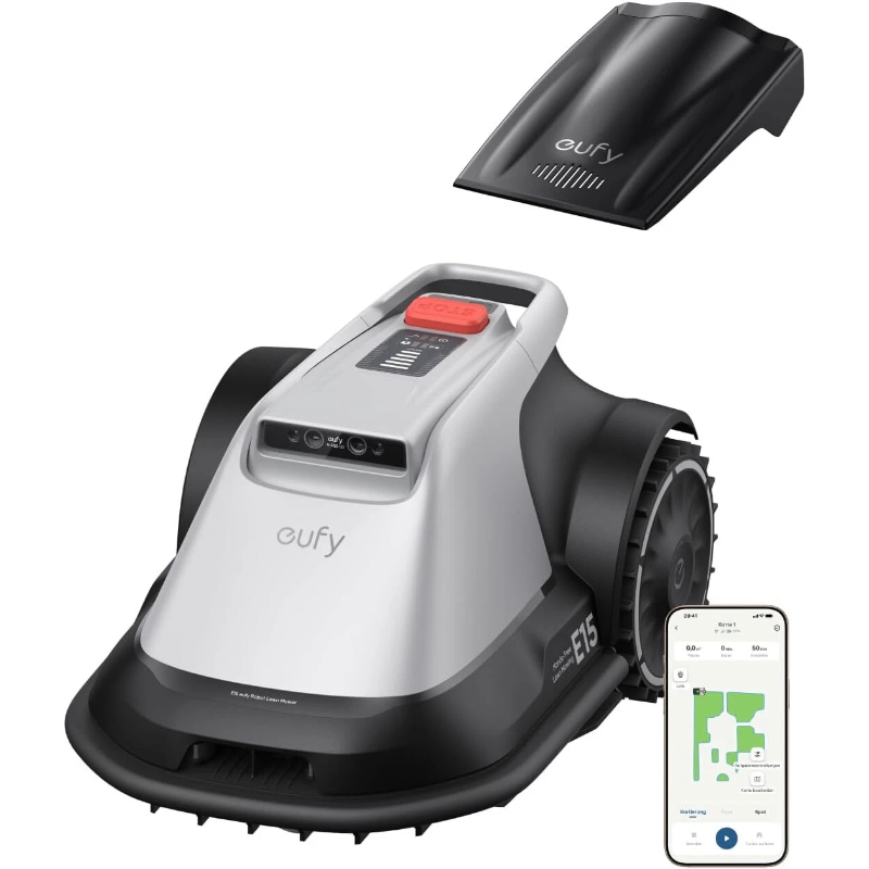 Cortacésped robótico eufy E15, sin cable delimitador con tecnología TrueVision
