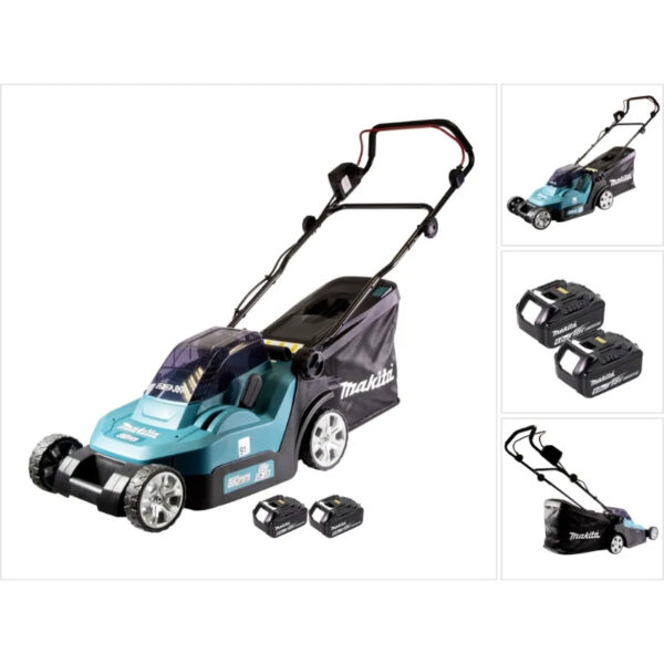 Cortacésped inalámbrico Makita DLM 432 G2 36 V (2x 18 V) 43 cm sin escobillas + 2 baterías de 6,0 Ah - Imagen 2