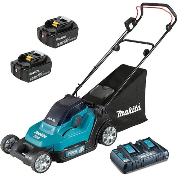 Cortadora de césped inalámbrica Makita LXT 2x18 V 43 cm DLM432CT2 - Imagen 3