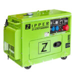 Generador de cremallera ZI-STE7500DSH, diésel, 6500 W, conexión 2x ​​230V, 1x 400V