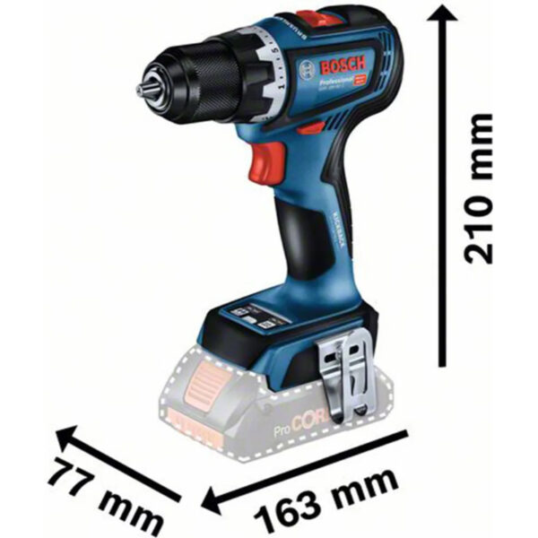 Taladro atornillador inalámbrico Bosch GSR 18V-90 C Professional, 18 V, con estuche - Imagen 2