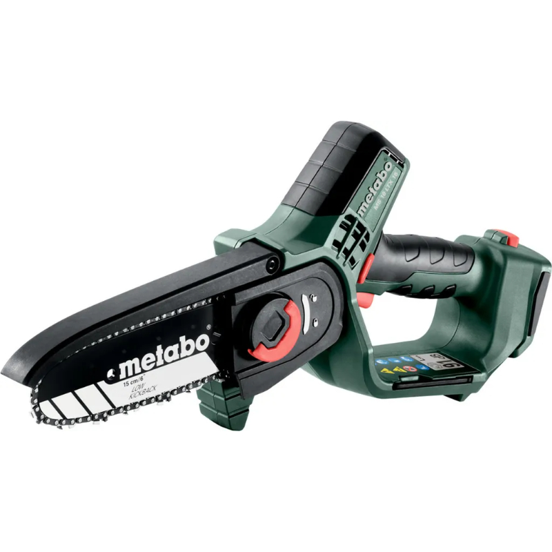Sierra de podar Metabo MS 18 LTX 15, 600856850, batería, 18 V, longitud de la barra de sierra 15 cm