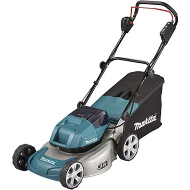 Cortadora de césped Makita DLM463PG4, batería, 2x18V / 6Ah, con 4 baterías